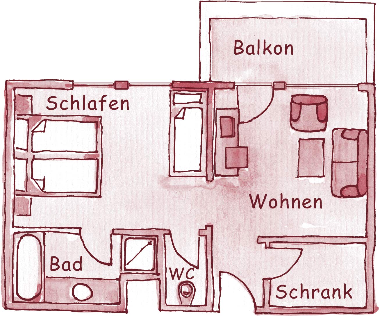 Grundriss Doppelzimmer Deluxe