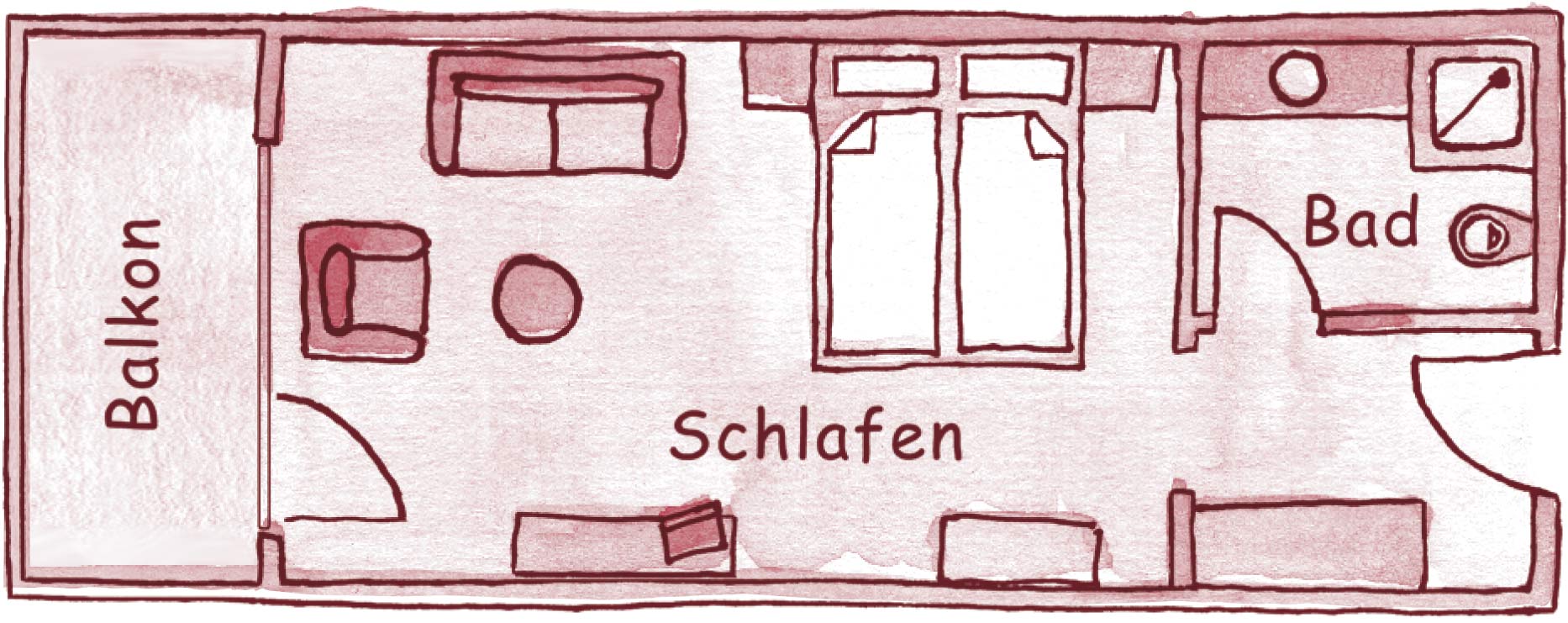 Grundriss Doppelzimmer Premium