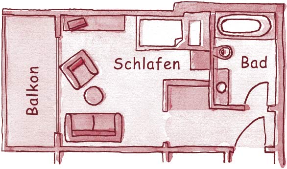 Grundriss Einzelzimmer