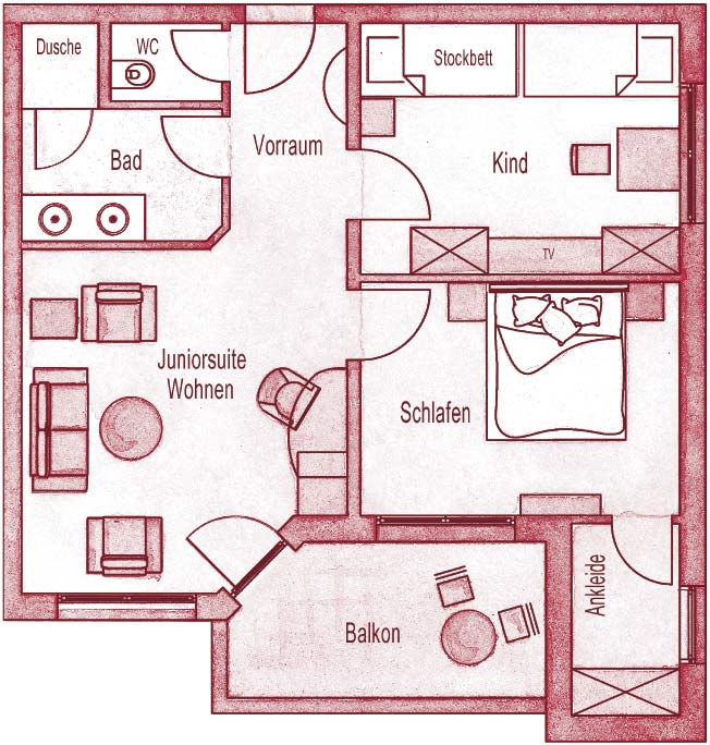 Grundriss Familiensuite